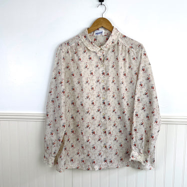 1980s lace trimmed floral blouse by Rejoice - size 2X - NextStage Vintage