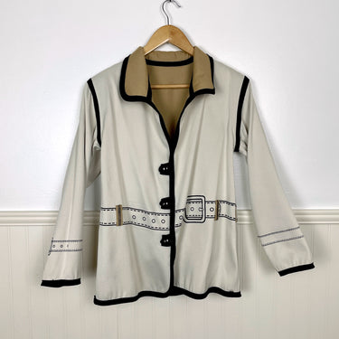 Reversible jacket printed with faux jacket details - 1990s vintage - size medium - NextStage Vintage