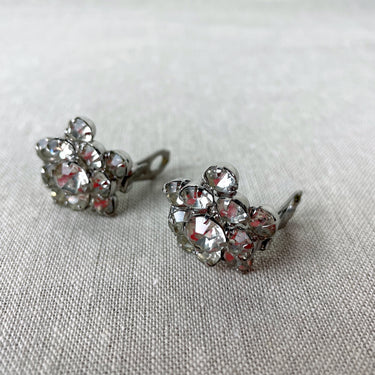 Rhinestone cluster clip earrings - 1960s vintage - NextStage Vintage