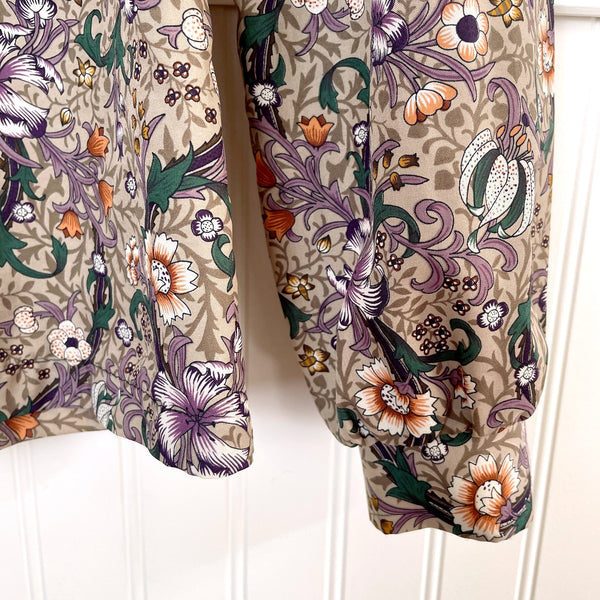 1980s lily floral ruffled collar blouse - size medium - large - NextStage Vintage