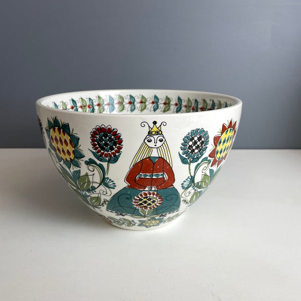 Figgjo Flint Saga bowl - silkscreened pattern - made in Norway - NextStage Vintage