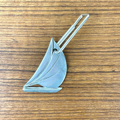 Seagull Pewter sailboat keychain - 1984 vintage - NextStage Vintage