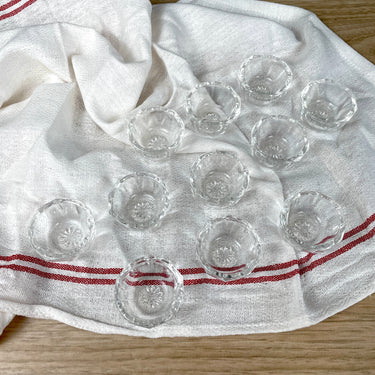 EAPG decagon salt cellar with star - set of 11 - vintage tableware - NextStage Vintage