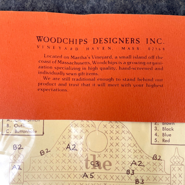 The Quiet Woman pub sign cross stitch kit - Woodchips Designers - 1970s vintage NOS - NextStage Vintage