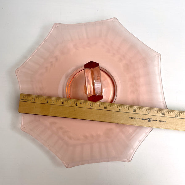 Octagonal pink depression glass sandwich tray - vintage serving - NextStage Vintage