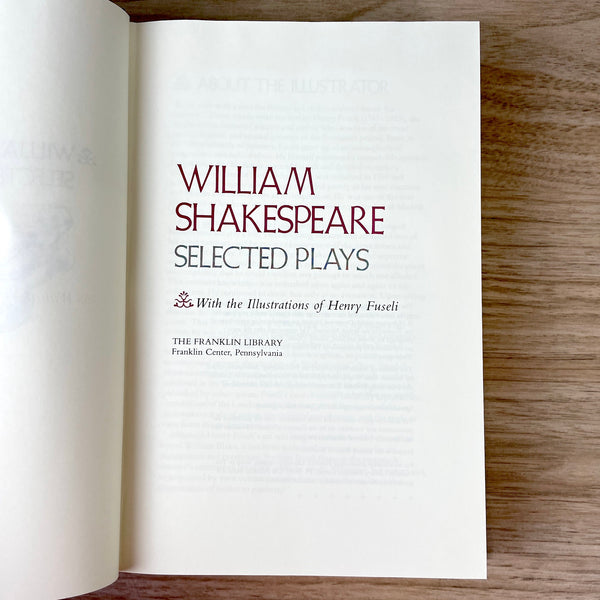 Selected Plays - William Shakespeare - Franklin Library - 1981 - NextStage Vintage