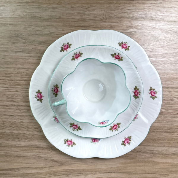 Shelley Rosebud luncheon set - Dainty shape - vintage English china - NextStage Vintage