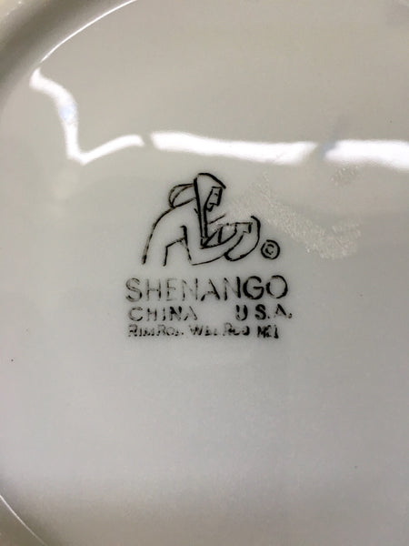 Shenango restaurant ware bread plates - set of 4 - gray rim - 1960s vintage - NextStage Vintage