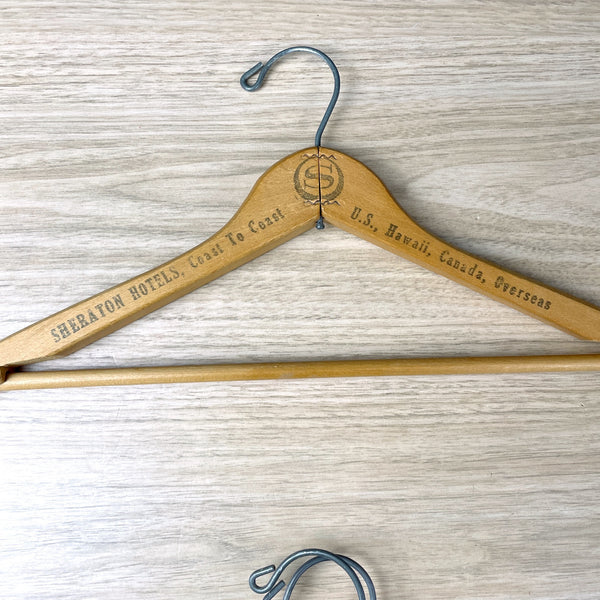 Sheraton Hotels wooden printed hangers - set of 3 - vintage advertising - NextStage Vintage