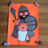 Harry Araten David and Goliath modern silkscreen by Shohar - vintage 1970s Biblical art - NextStage Vintage