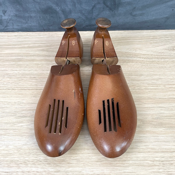 Wooden mens shoe trees - adjustable length for decor or use - NextStage Vintage