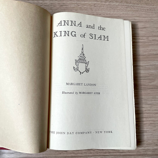 Anna and the King of Siam by Margaret Landon - 1944 hardcover - second printing - NextStage Vintage