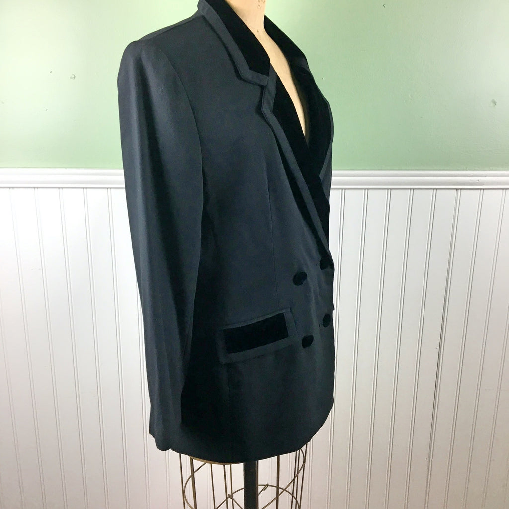 80s women's double-breasted tuxedo jacket - S.K & Company - size