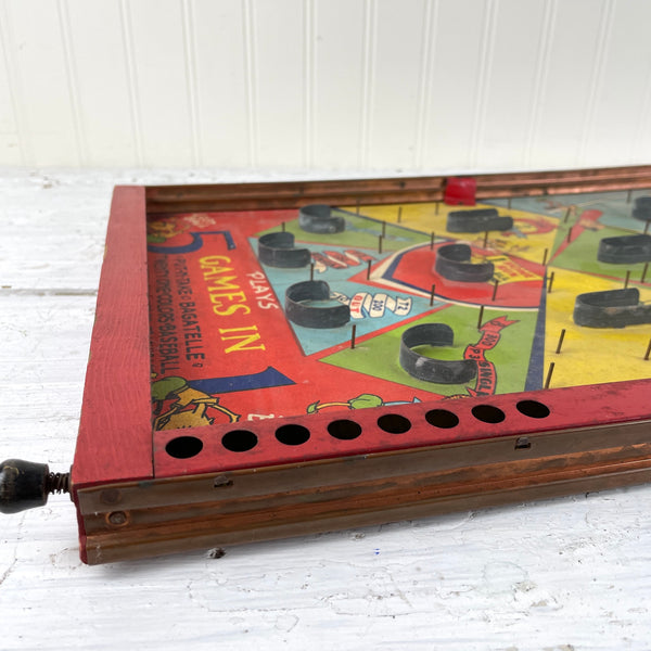 Skor-It Poosh-M-Up 5-games-in-one tabletop pinball / bagatelle game - 1930s vintage - NextStage Vintage