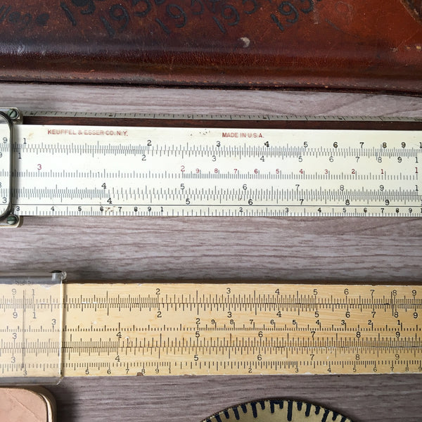 Keuffel & Esser slide rules with book and Paramount Products Roto-Rule - NextStage Vintage
