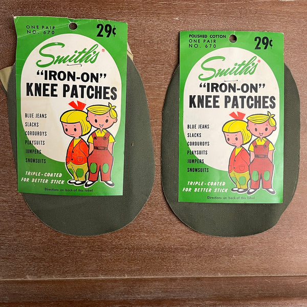 Smith's Iron-On Knee Patches - vintage 1950s sewing ephemera - NextStage Vintage
