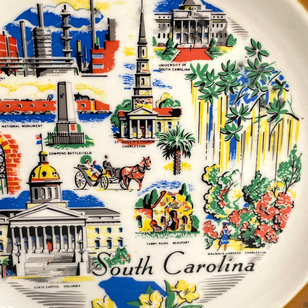 South Carolina souvenir state plate - vintage 1960s road trip souvenir - NextStage Vintage