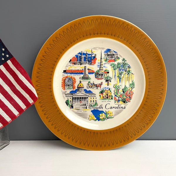 South Carolina souvenir state plate - vintage 1960s road trip souvenir - NextStage Vintage