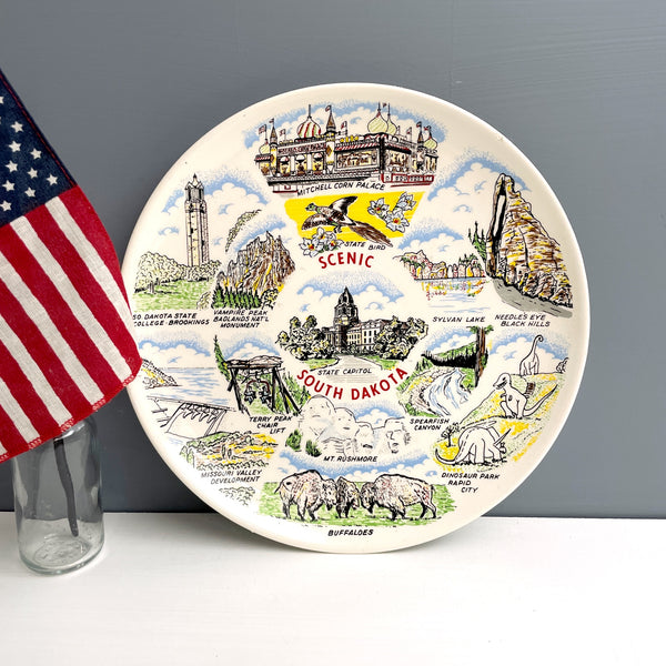 Scenic South Dakota souvenir state plate - 1960s vintage - NextStage Vintage