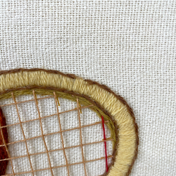 Sports gear framed crewel embroidery - 1970s vintage - NextStage Vintage