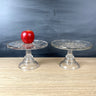 Pair of EAPG cake stands with web pattern - vintage serving pieces - NextStage Vintage