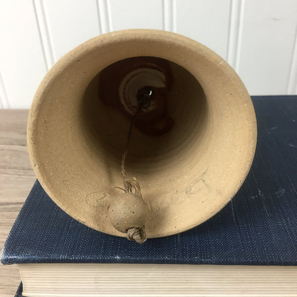 Stoneware pottery bell - vintage handmade pottery - NextStage Vintage