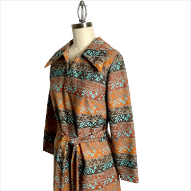 Vintage 1970s floral striped long sleeved dress - size large - NextStage Vintage