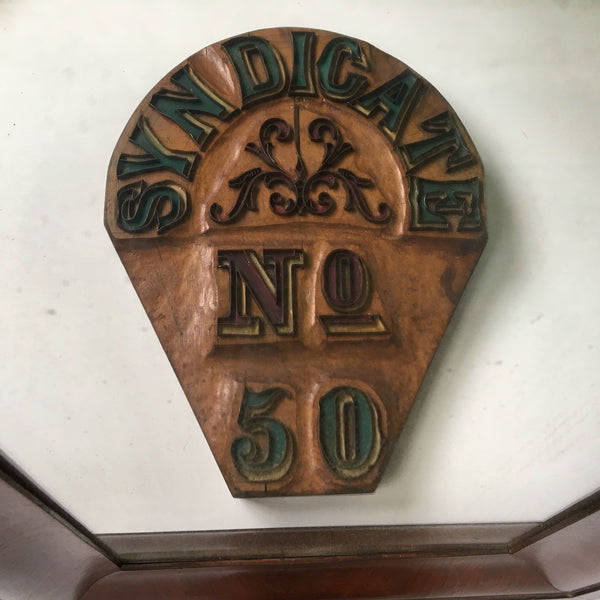 "Syndicate No. 50" textile trademark stamp - Saml G. Cooper - antique cotton mills history - NextStage Vintage