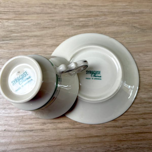 Syracuse Rosalie demitasse cup and saucer - Federal shape - NextStage Vintage
