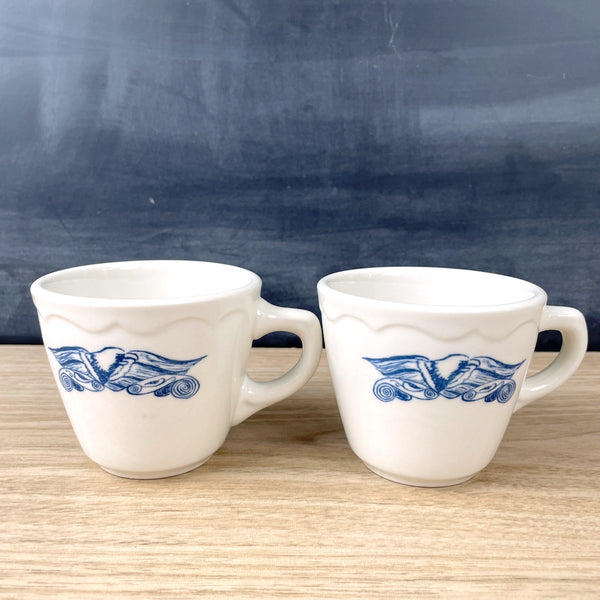 Syracuse restaurantware blue eagle coffee cups - 1970s vintage - NextStage Vintage