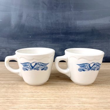 Syracuse restaurantware blue eagle coffee cups - 1970s vintage - NextStage Vintage