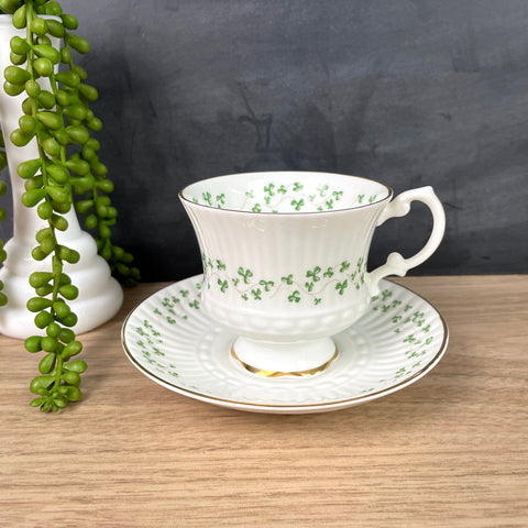 Royal Tara Shamrock Trellis teacup and saucer - vintage Irish china - NextStage Vintage
