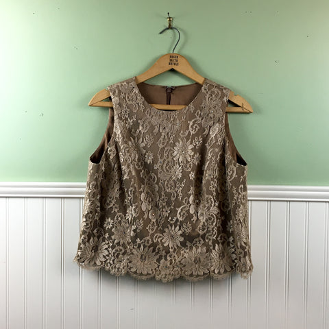 Sleeveless lace and rhinestone top - size small - 1990s vintage - NextStage Vintage
