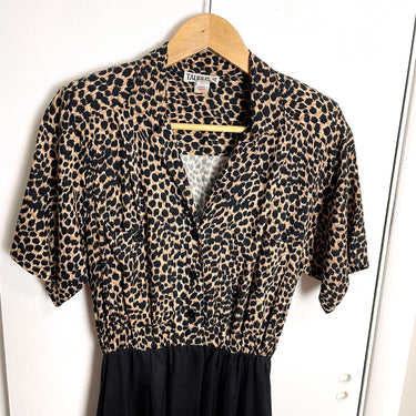 1980s vintage Taurus II animal print and black dress - size 6 - NextStage Vintage