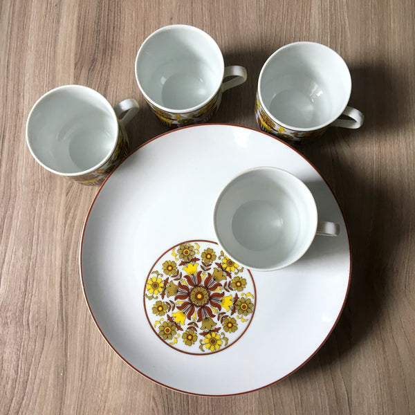 Tea and toast set for 4 - made in Japan - 1970s snack sets NIB - NextStage Vintage
