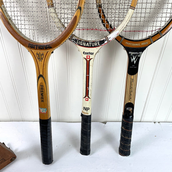 Tennis racquets and a press - Sportlife, National Exeter - vintage sports - NextStage Vintage