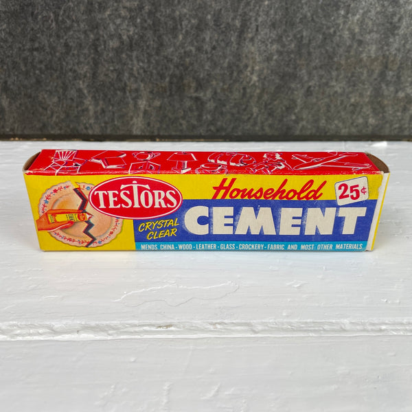 Testors Household Cement box and tube - 1950s vintage - NextStage Vintage
