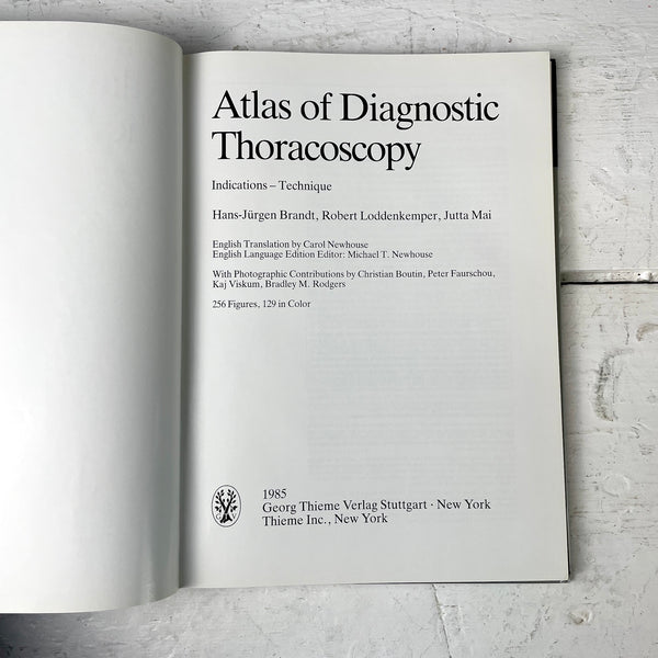 Atlas of Diagnostic Thorasoscopy - Brandt, Loddenkemper, Mai - 1985 hardcover - NextStage Vintage