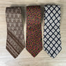 Three 1970s vintage wide neckties - silk and poly - NextStage Vintage