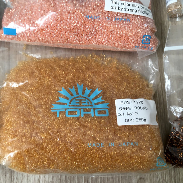 Toho and others seed bead lot - 11/0 - mixed colors - 1 kilo - lot 676 - NextStage Vintage