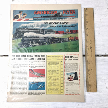 Gilbert American Flyer train advertisements - set of 4 - vintage print ads - NextStage Vintage