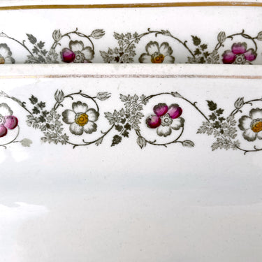 Powell & Bishop three platter set - 1867 - 1878 - antique English ironstone transferware - NextStage Vintage