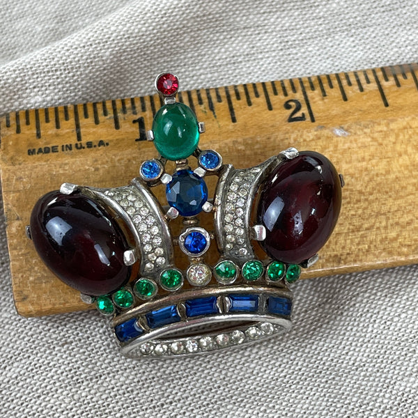Trifari Royal Crown sterling brooch by Philippe c1940s - NextStage Vintage