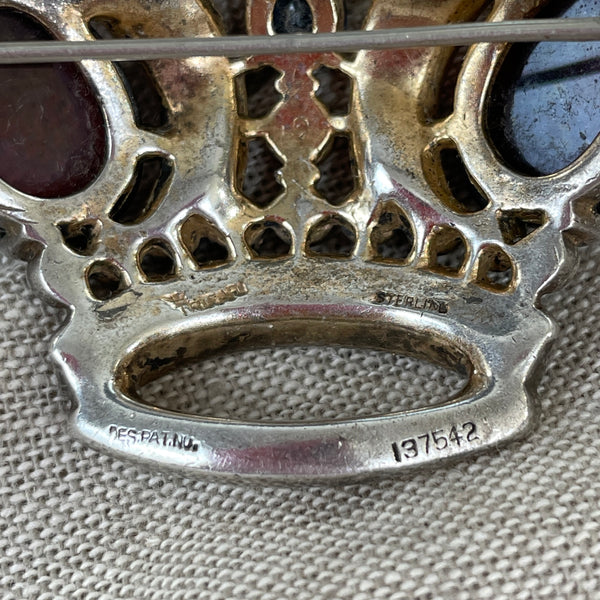 Trifari Royal Crown sterling brooch by Philippe c1940s - NextStage Vintage