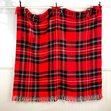 Troy Robe plaid throw - 52" x 54" - vintage blanket - NextStage Vintage