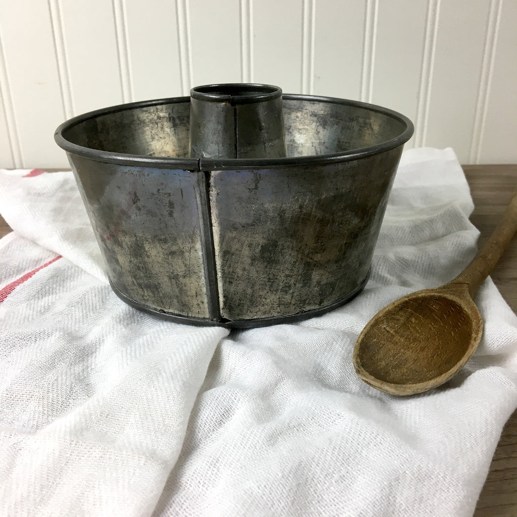 Tinned steel tube cake pan - vintage baking pan