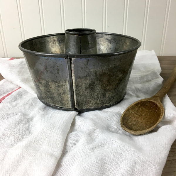 Tinned steel tube cake pan - vintage baking pan - NextStage Vintage