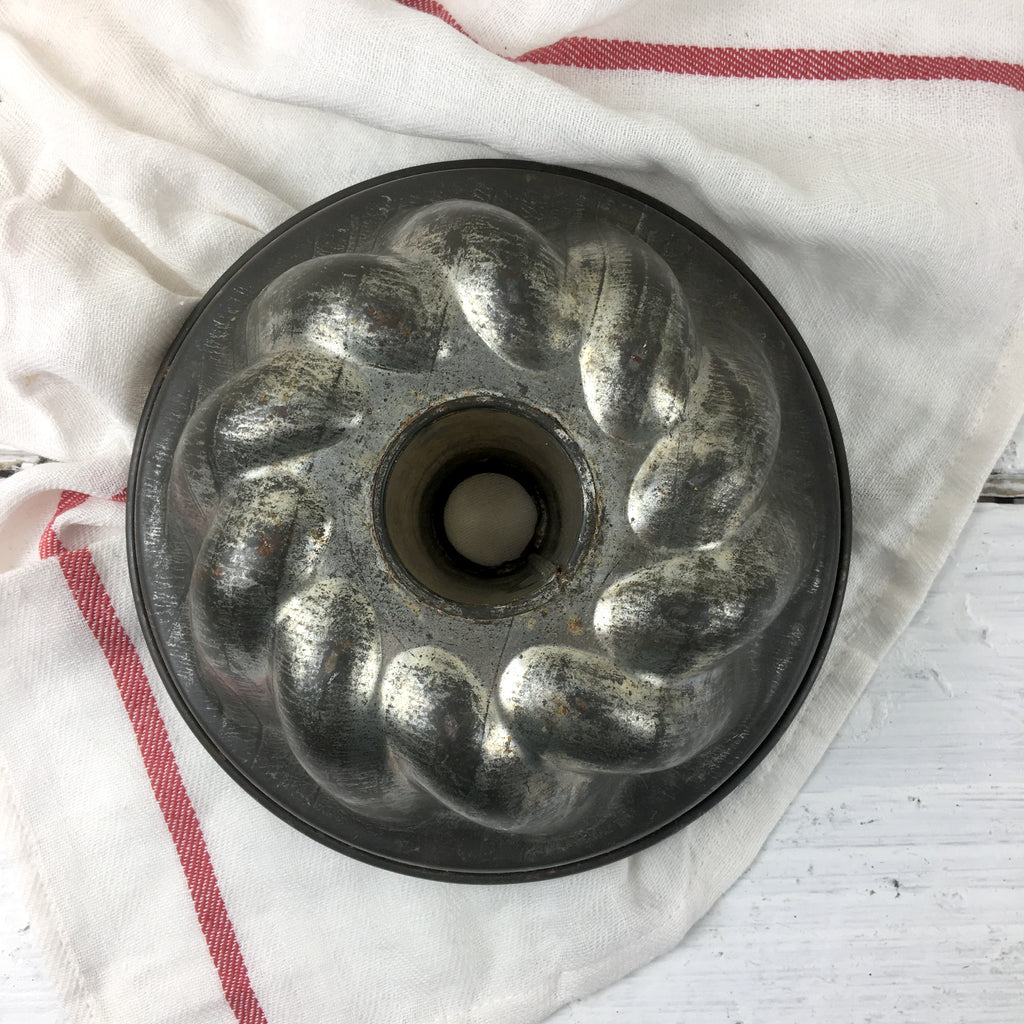 Tinned steel tube cake pan - vintage baking pan