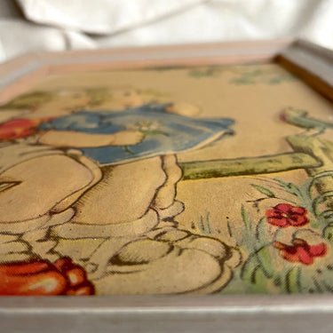 Apple-cheeked kids Artograph Third Dimension picture - 1950s vintage - NextStage Vintage