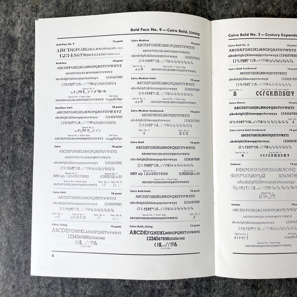 Alphabets and character showings of 197 Intertype faces - 1957 booklet - NextStage Vintage